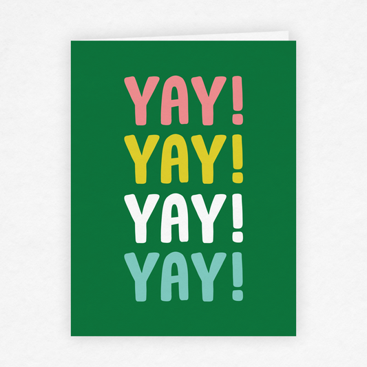 DMB 125 - Yay Yay Yay Greeting Card for Graduation, Engagement, Celebration