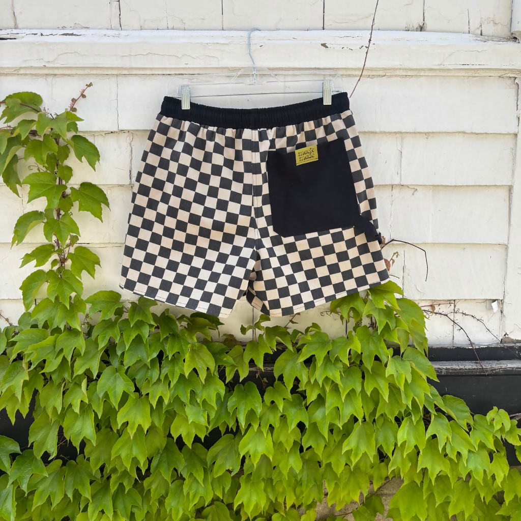 MMD checkered denim lee shorts