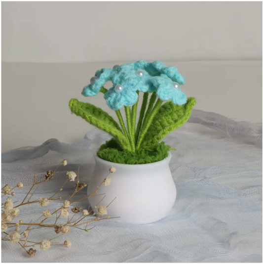 Crochet potted flowers -Pearl