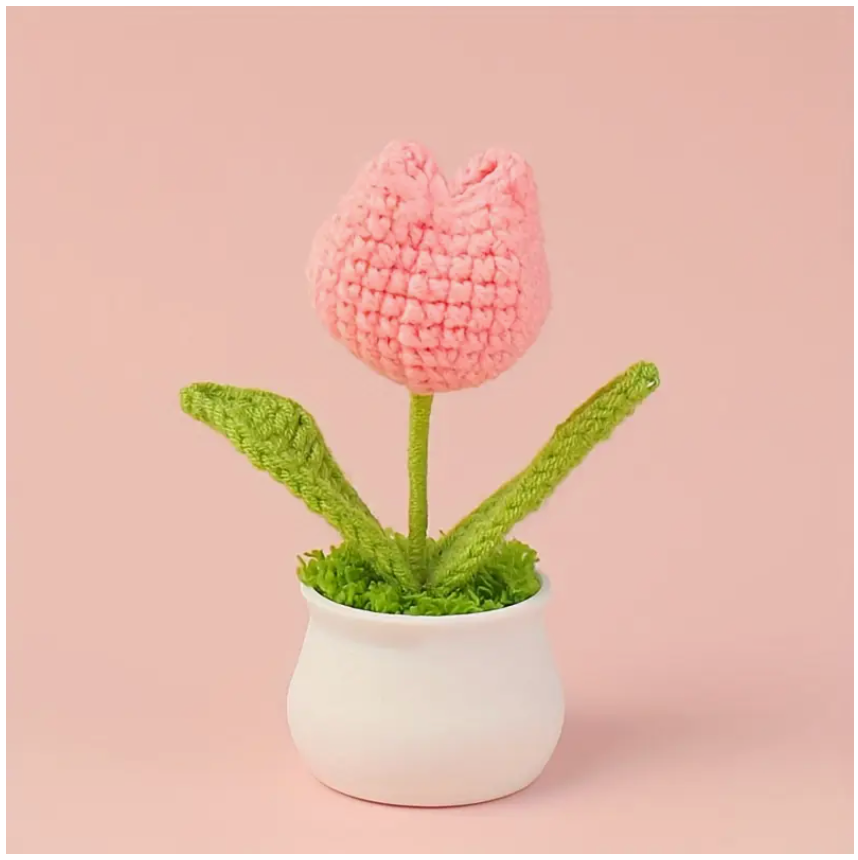 Crochet potted flowers - Tulips