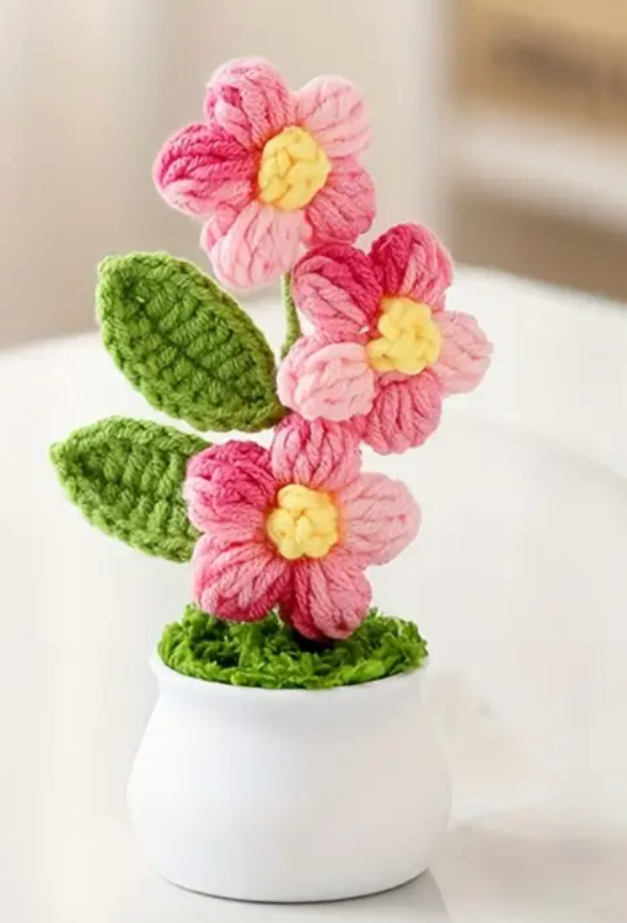 Crochet potted flowers