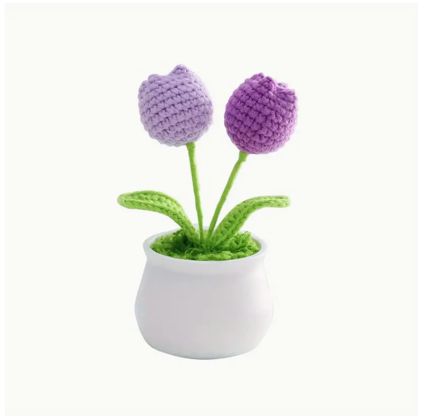 Crochet potted flowers - Tulips