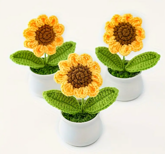 Crochet potted flowers -Sunflower