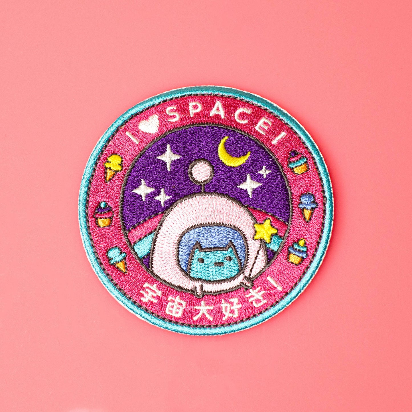 Robot Dance Battle - Commander Kitty Space Program Iron on patch