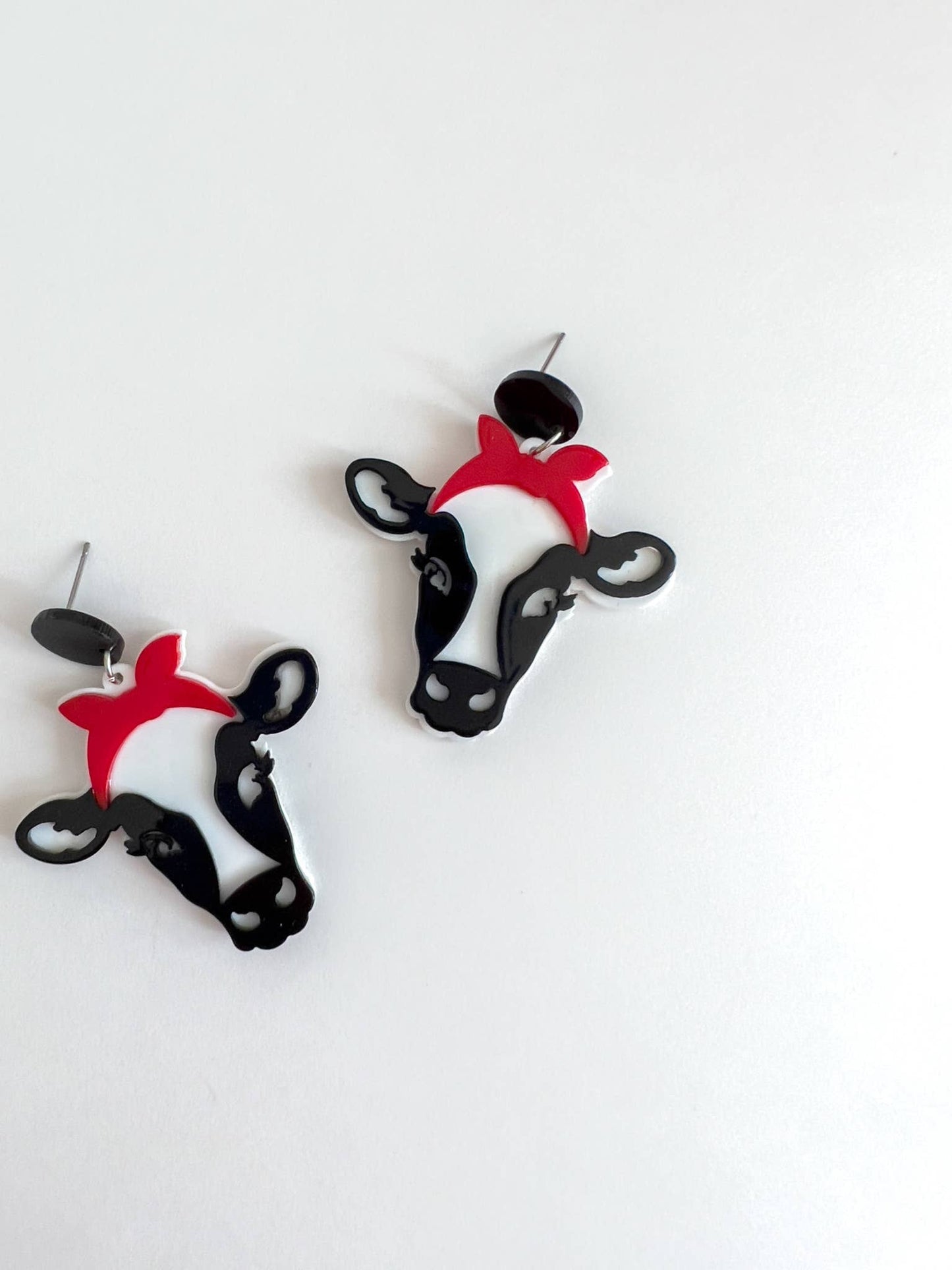 Acrylic Cow Earrings