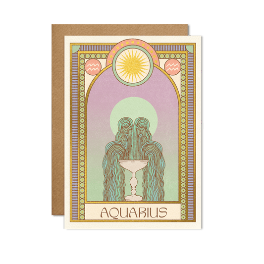 cai & jo - Aquarius Zodiac Card