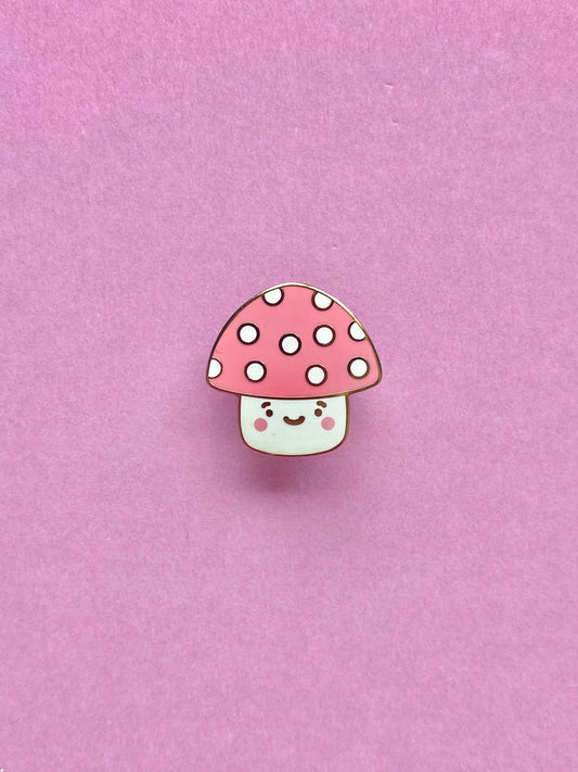 Cute kawaii mushroom enamel pin