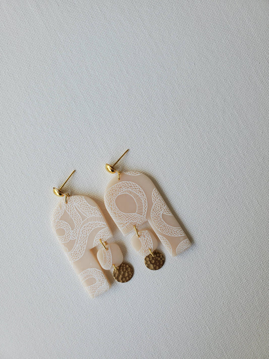 Gabriella - Translucent Art Decor Earrings |  Nude Earrings