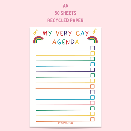 A6 Gay agenda notepad
