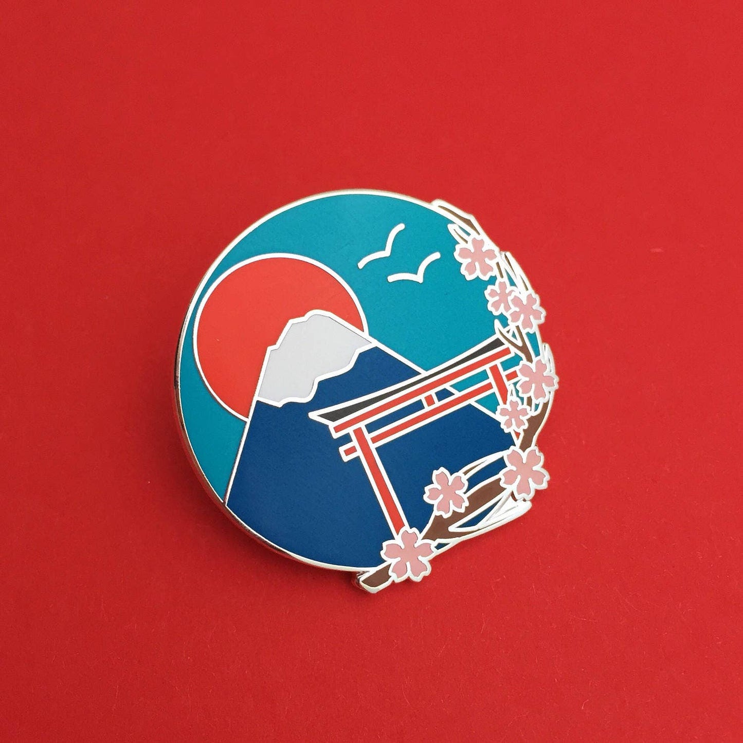 Hand Over Your Fairy Cakes - Japan Mount Fuji Cherry Blossom - Enamel Pin