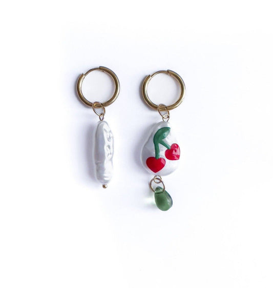 Yellow Dots Studio - Cherry Pearl Earrings