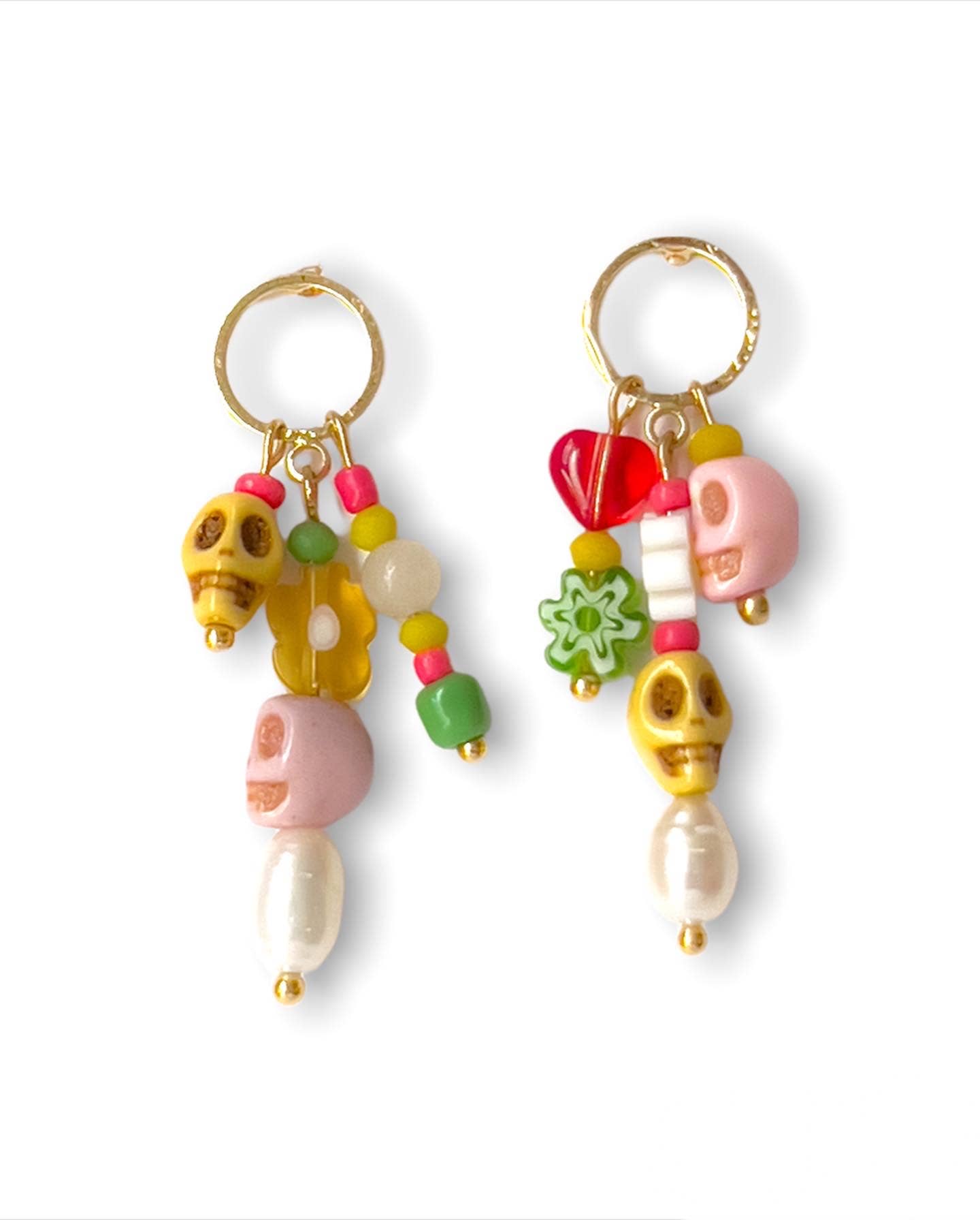 Colourful Halloween Skull Earrings