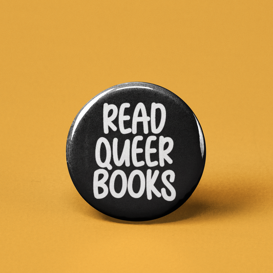 The Pin Pal Club - Read Queer Books Text Pinback Button