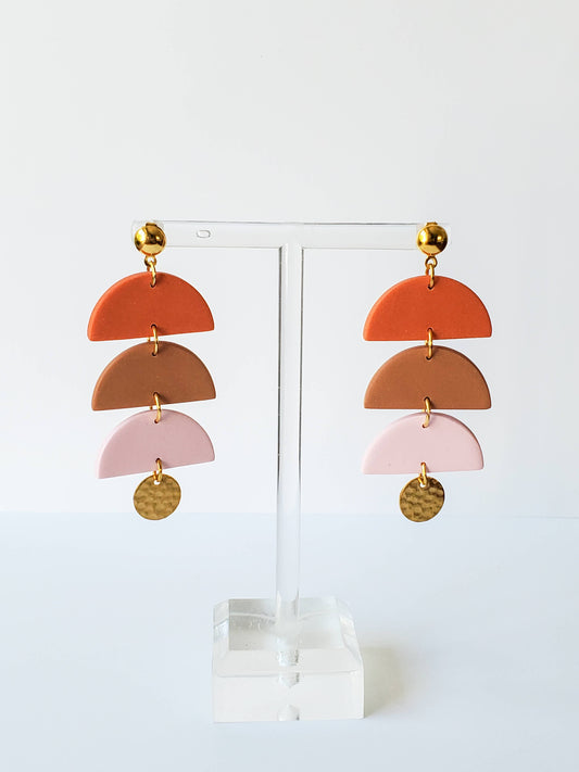 Theresa - Nude Geometric Clay Earrings