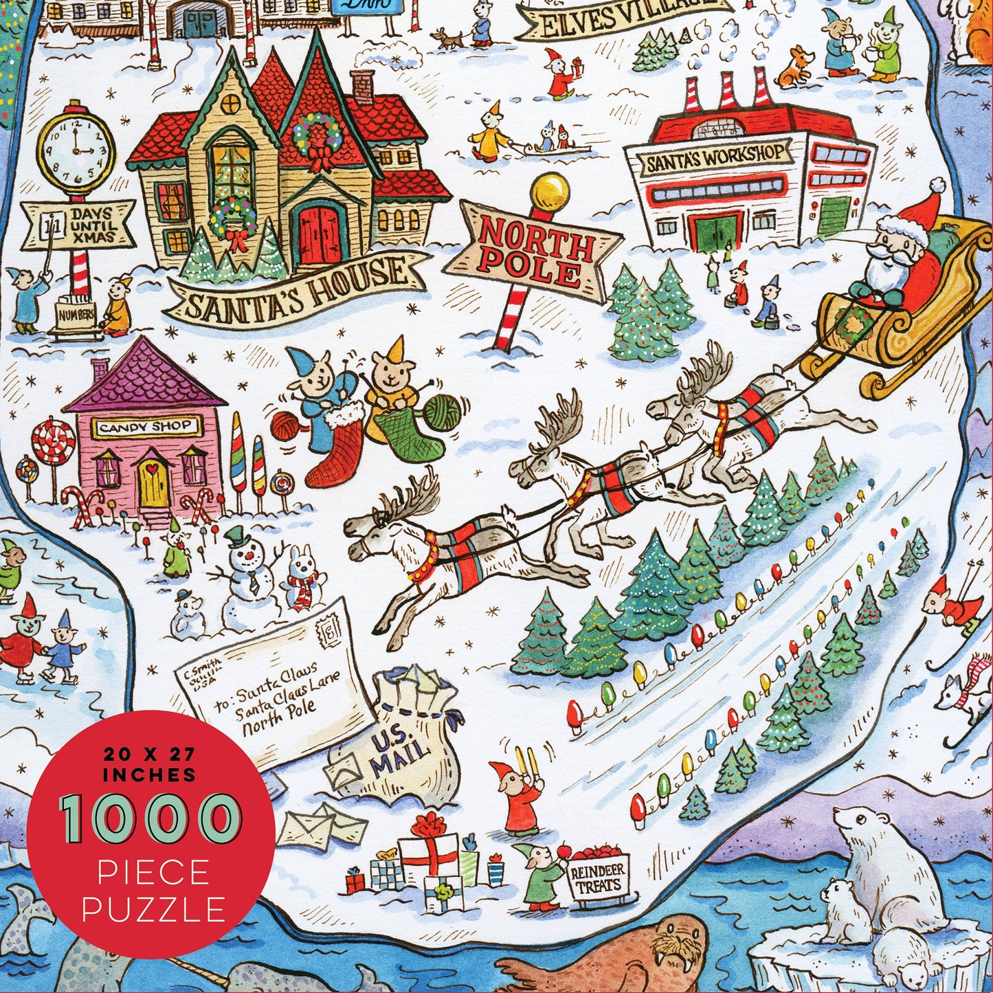 1000 Piece Greetings From The North Pole Christmas Jigsaw
