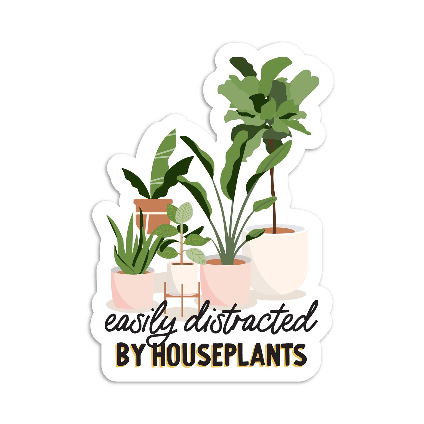 Easily distracted plants vinyl sticker