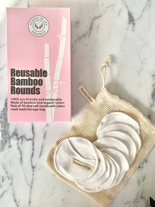 Essence of Life Organics - Bamboo and organic cotton Reusable Rounds, 10 pack