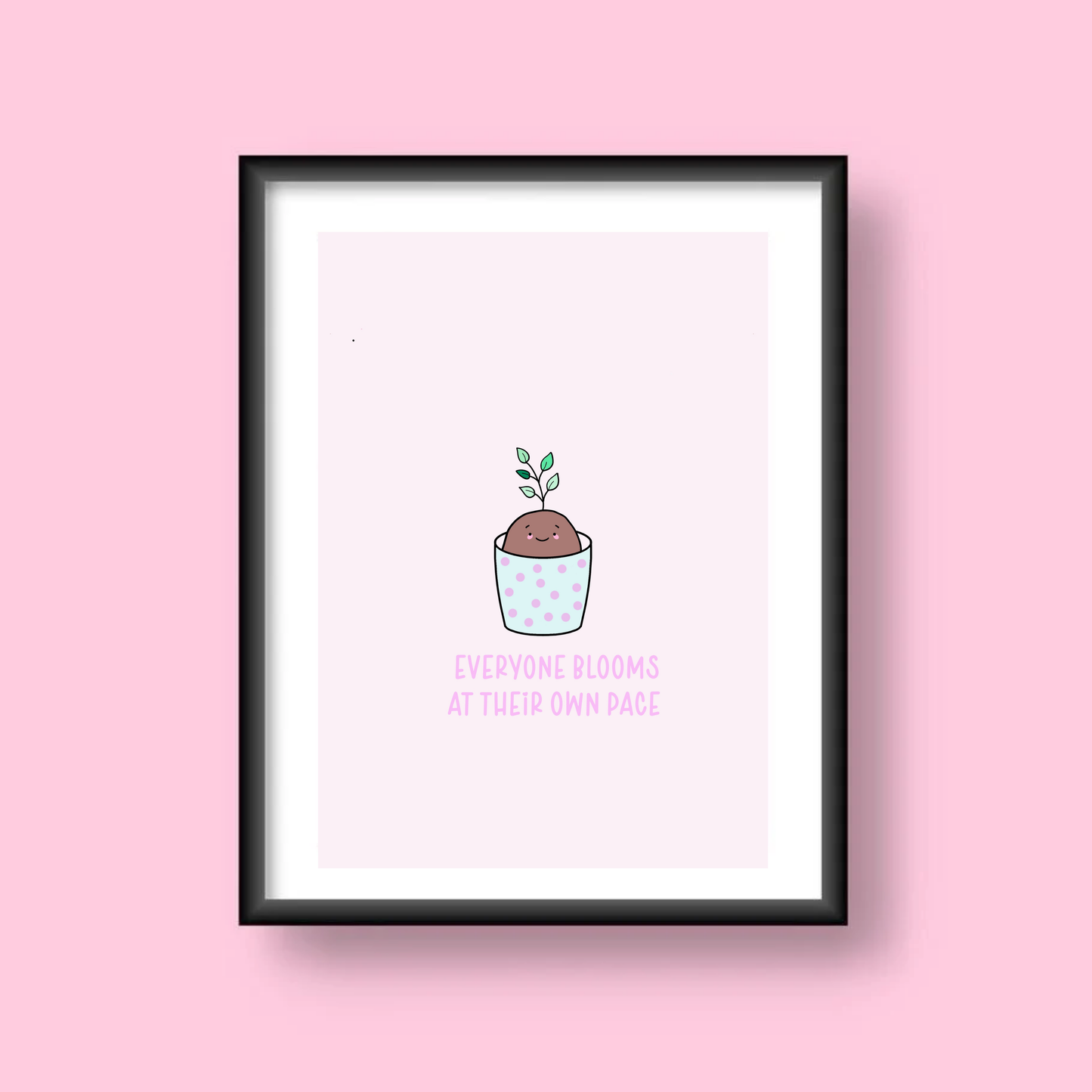 Everyone blooms at their own pace postcard mini print