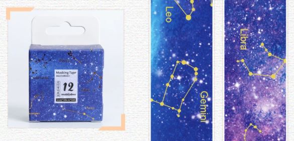 Constellations/Galaxy Horoscope Sakura washi tape