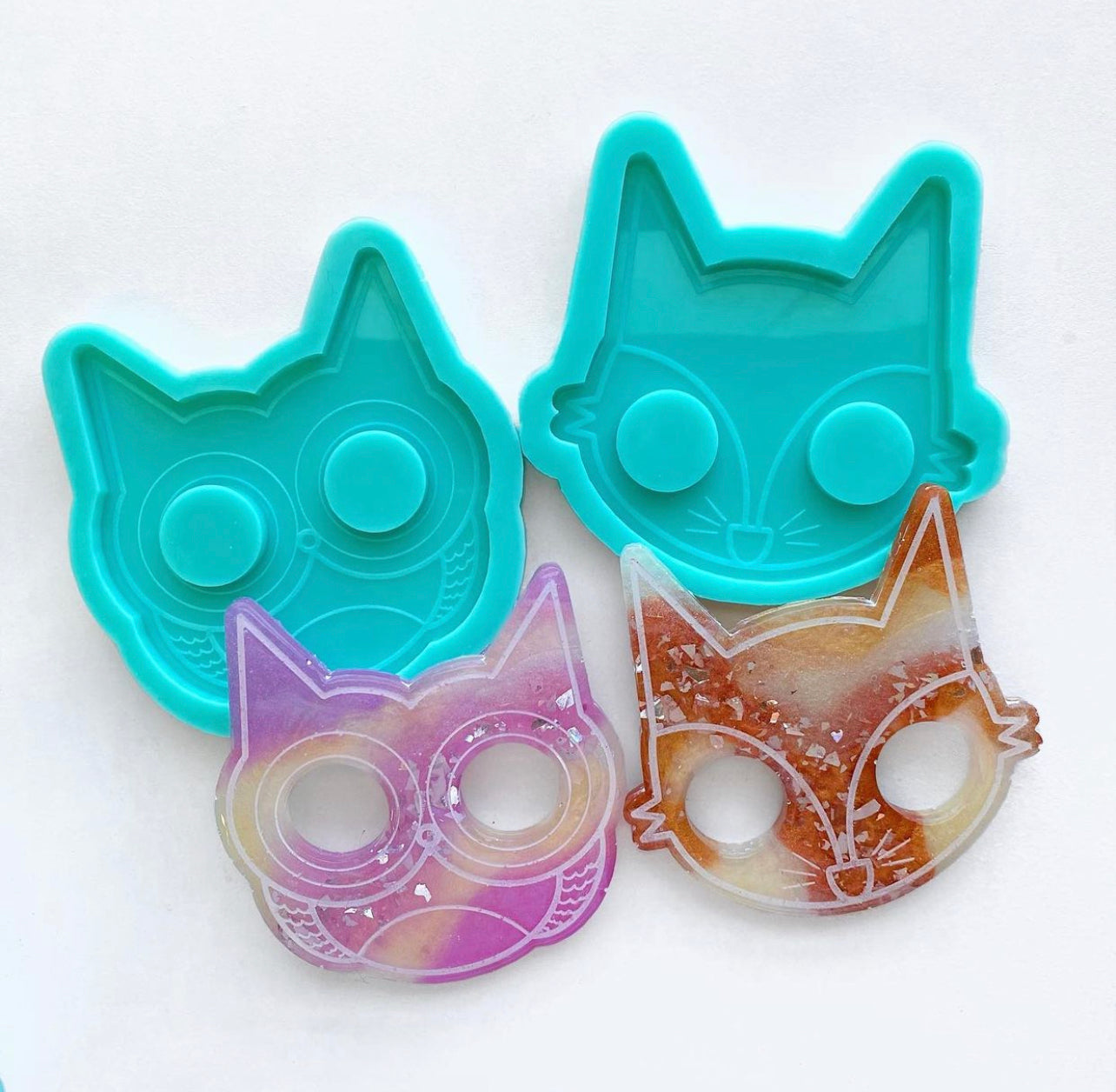 Fox and Owl Self defense keychains silicone molds