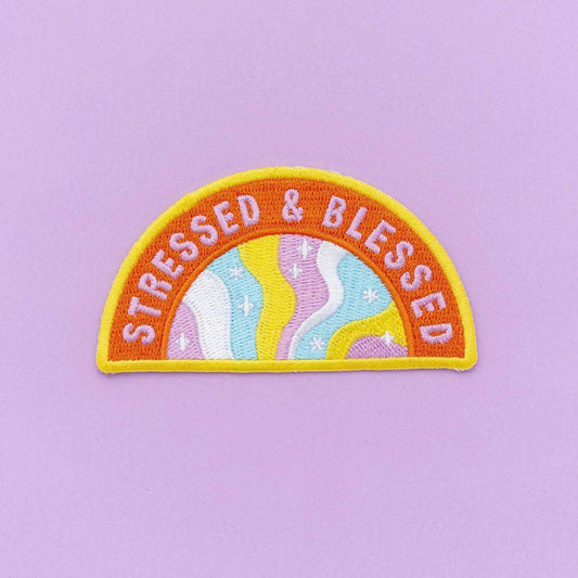 Punky Pins - Stressed and Blessed Embroidered Iron On Patch