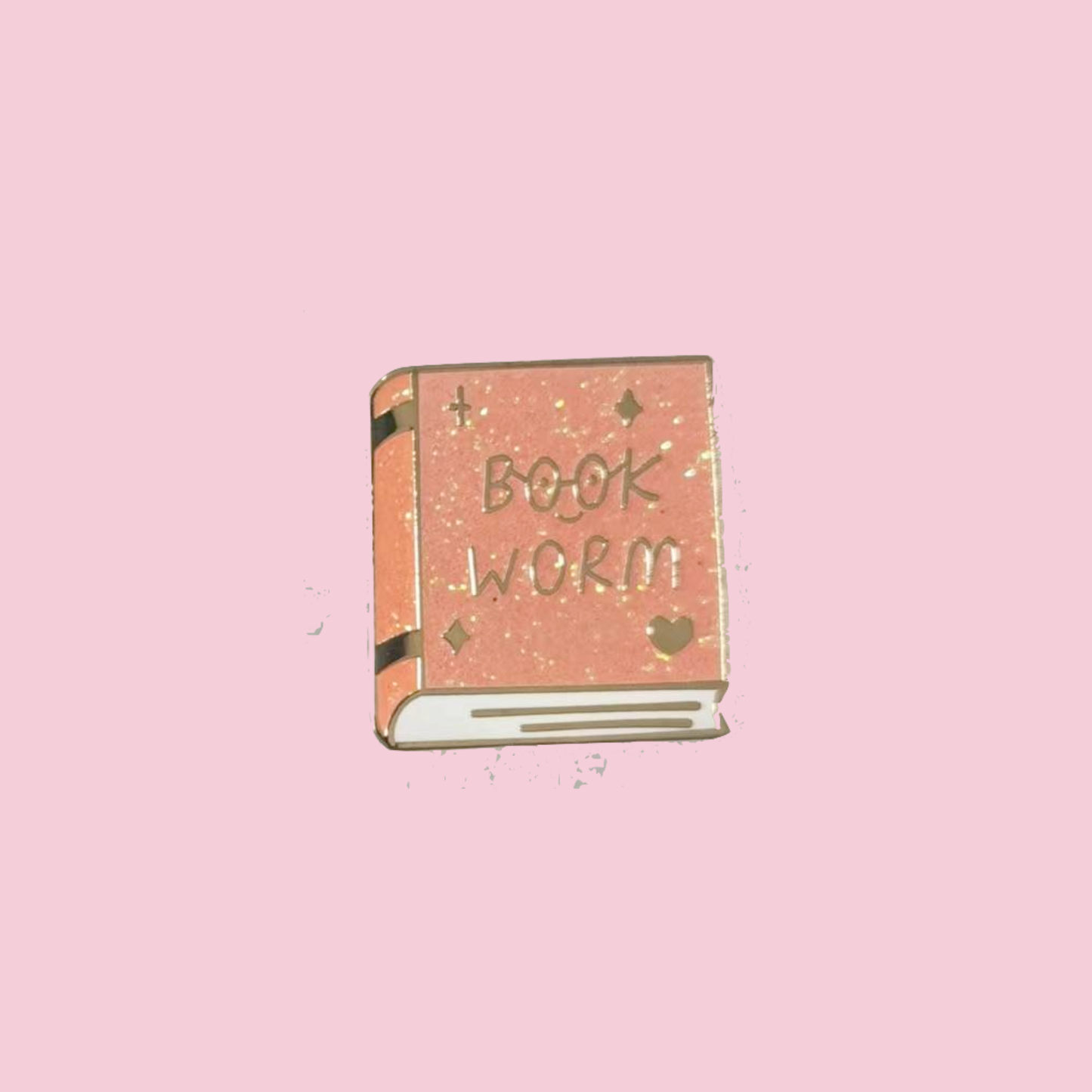 Bookworm reading enamel pin