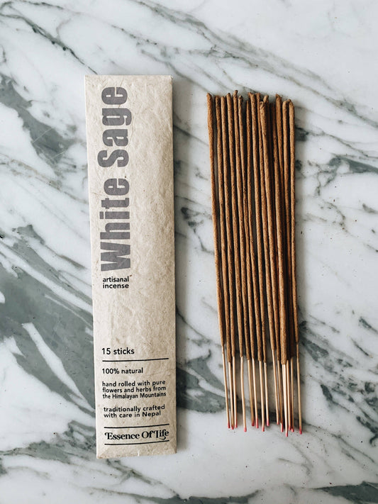 Essence of Life Organics - Handcrafted 100% Natural Artisanal incense, White Sage