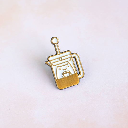 Robot Dance Battle - Coffee Cat Enamel Pin