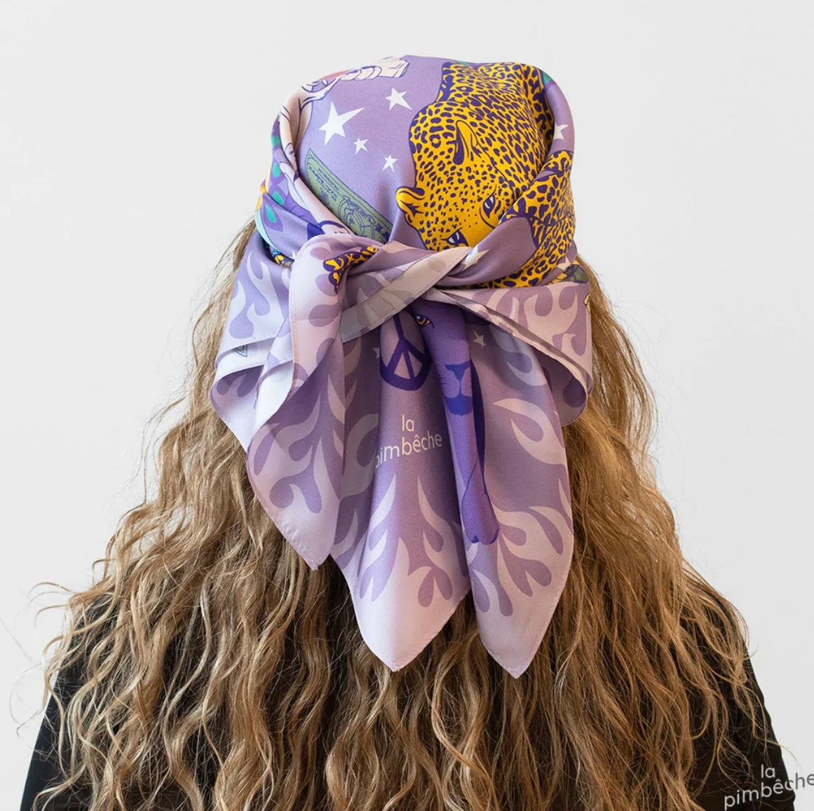 La Pimbêche - purple fire silk scarves