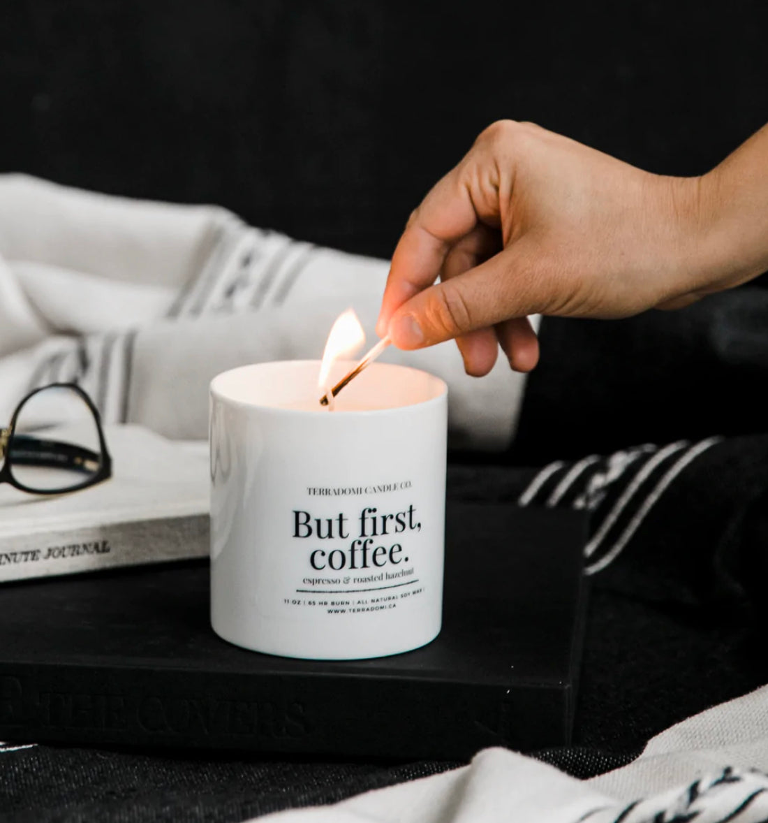 “But first coffee” candle by Terradomi candle co.