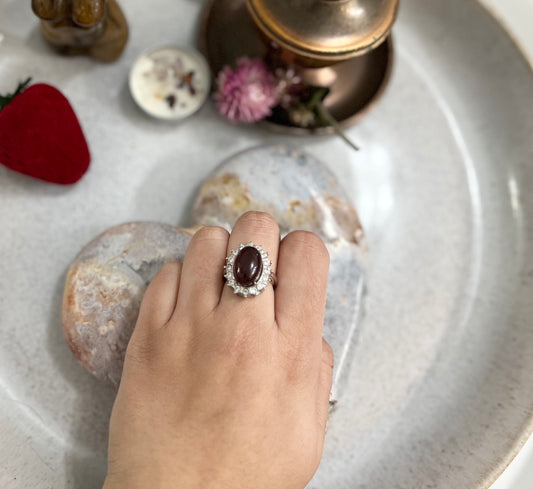 Garnet Silver plated ring