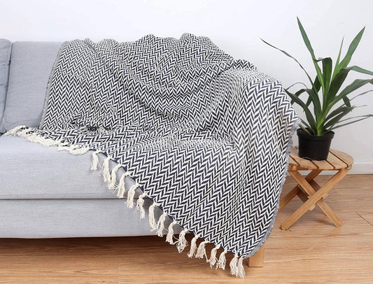 Patterned Cotton Throw Blanket - 50 x 70 - Style Options