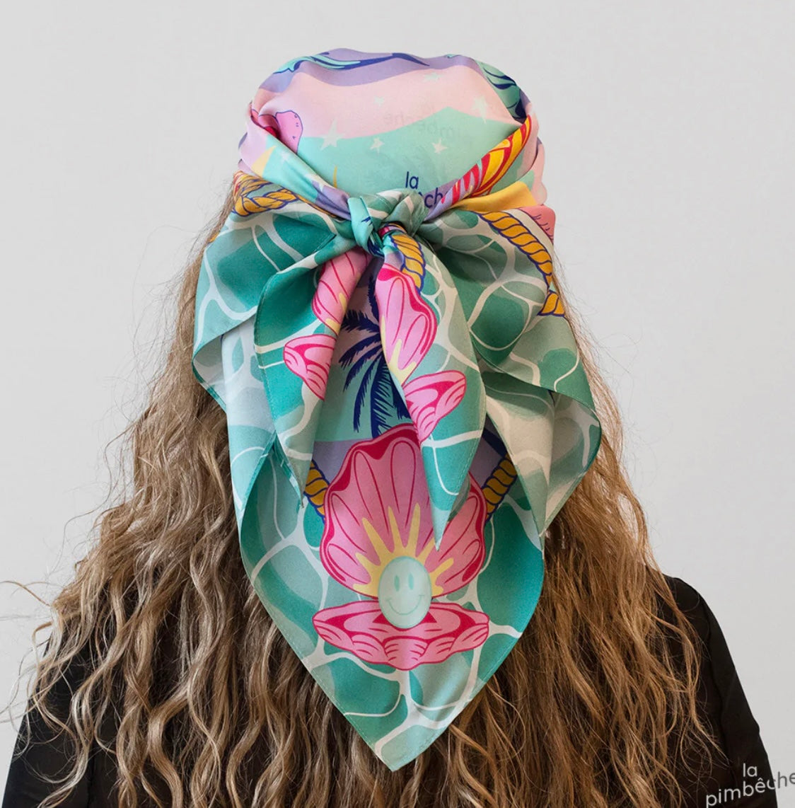 La Pimbêche - teal water silk scarves