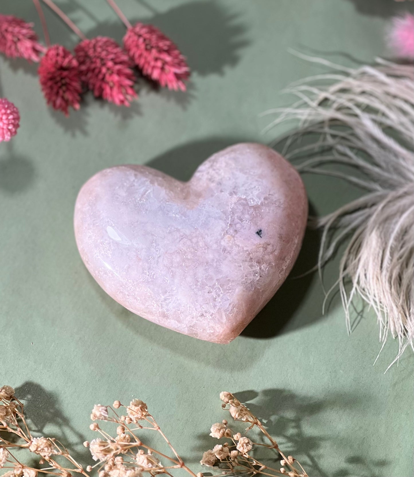 Crystal Pink amethyst heart shape 135802